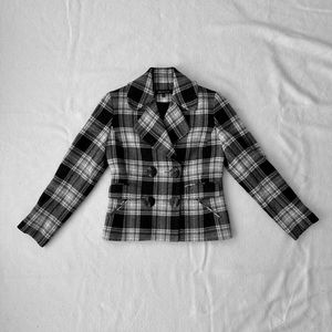 Anne Klein Lamb’s Wool Plaid Blazer